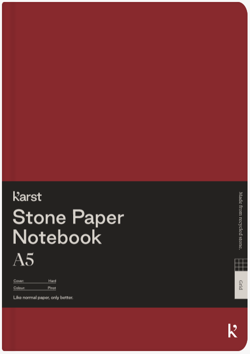 Carnet A5 - Stone Paper - Hardcover, Grid - Pinot | Karst