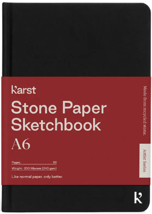 Carnet schite A6 - Stone Paper - Black | Karst