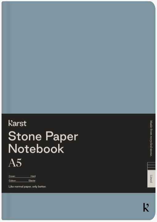 Carnet A5 - Stone Paper - Hardcover, Lined - Glacier | Karst