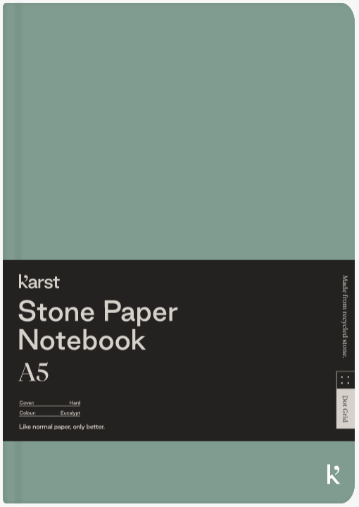 Carnet A5 - Stone Paper - Hardcover, Dot Grid - Eucalypt | Karst