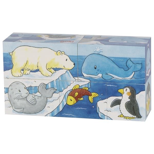 Cuburi puzzle - Safari si Arctic, 5 parti | Goki