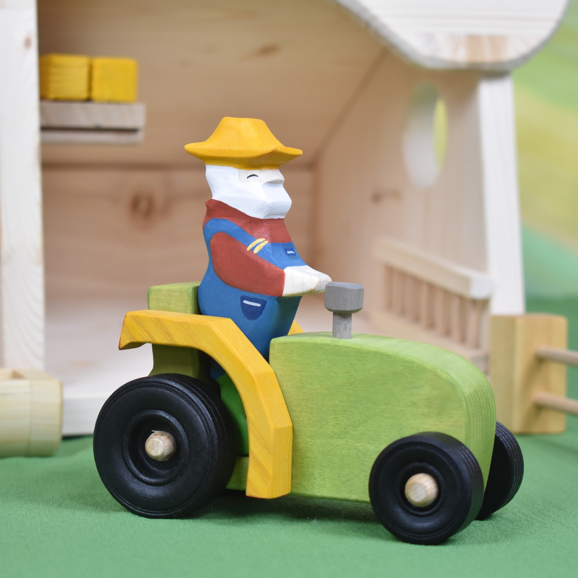 Jucarie din lemn - Farmer John si Tractorul lui | Vulps Toys - 1 | YEO