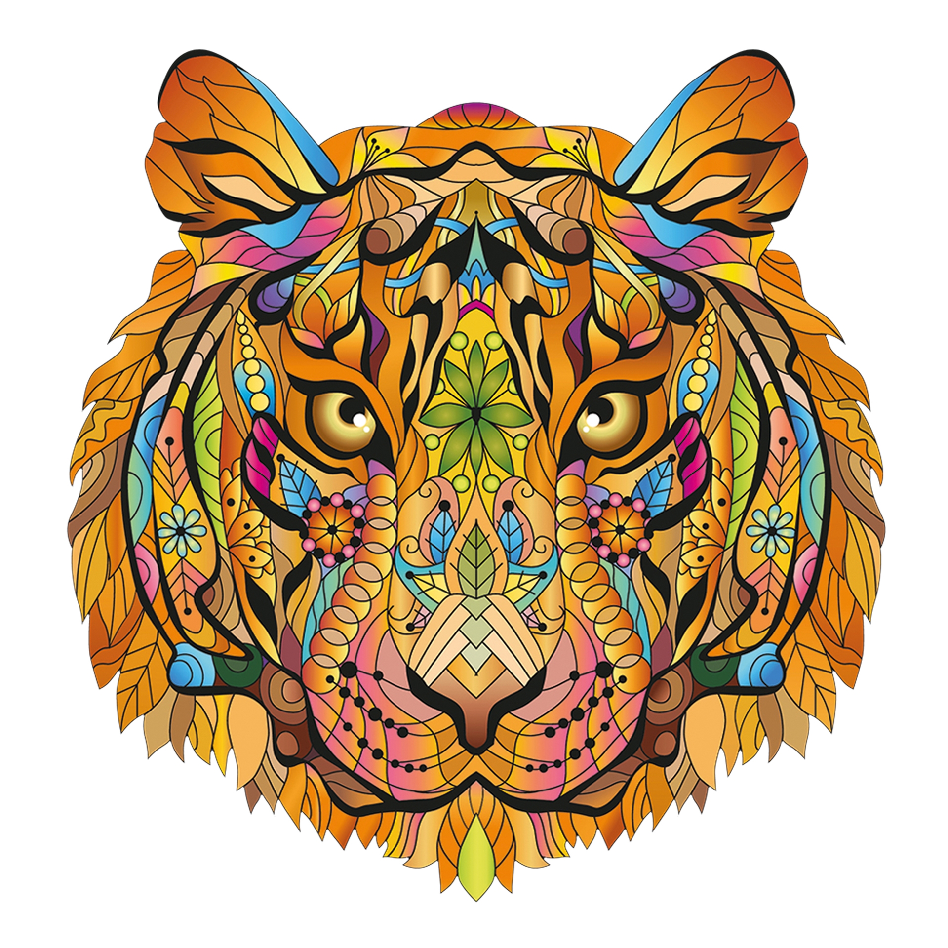 Puzzle din lemn - Tigru, Multicolor | Eureka