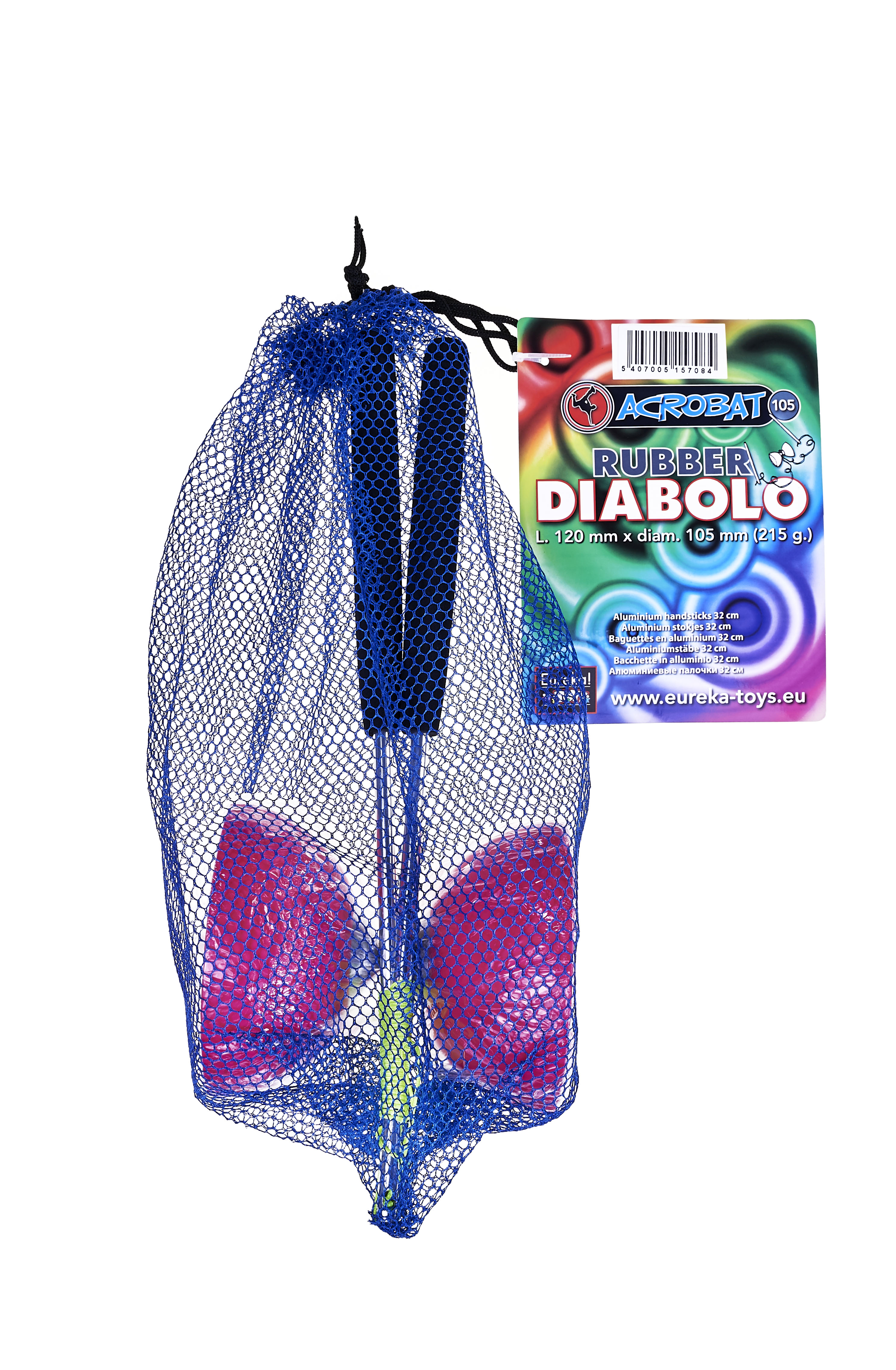 Joc de indemanare - Acrobat 105 - Rubber Diabolo, Pink | Eureka - 1 | YEO