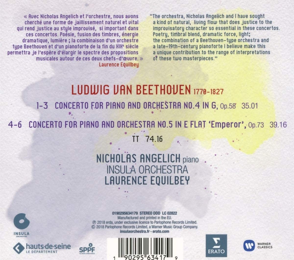 Beethoven: Piano Concertos No. 4 & 5 | Nicolas Angelich, Laurence Equilbey, Insula Orchestra