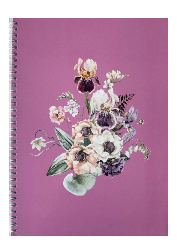 Caiet - Pink Bouquet - A4 matematica, spirala, 80 file | Quartz Office