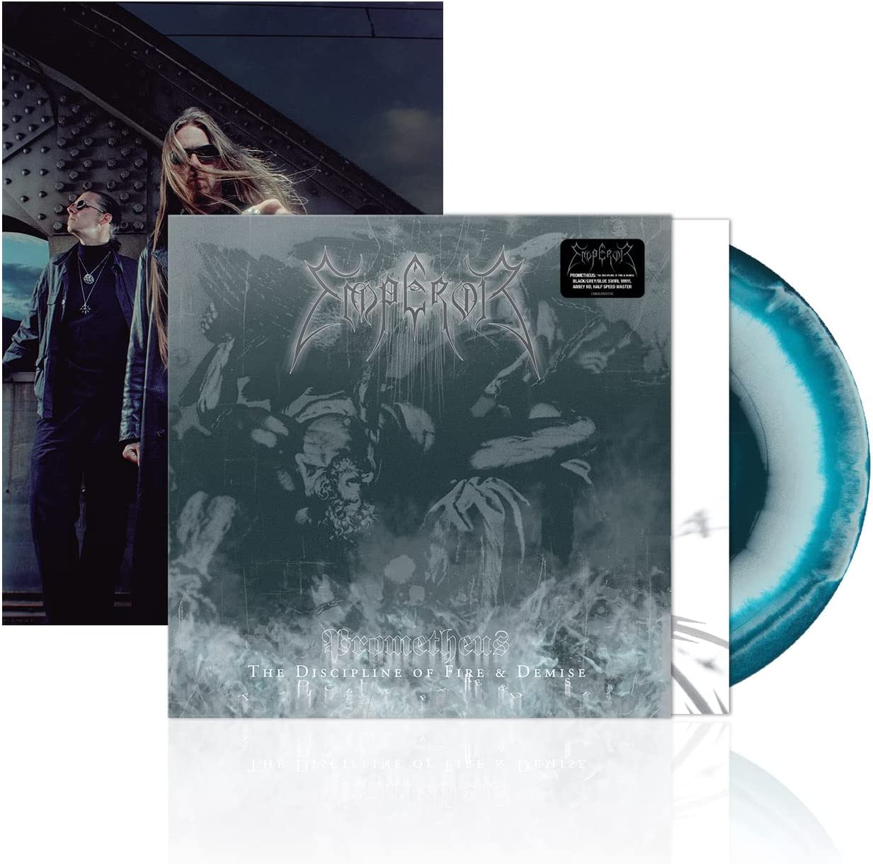 Prometheus: The Discipline Of Fire & Demise (Black/Grey/Blue Swirl Vinyl) | Emperor image