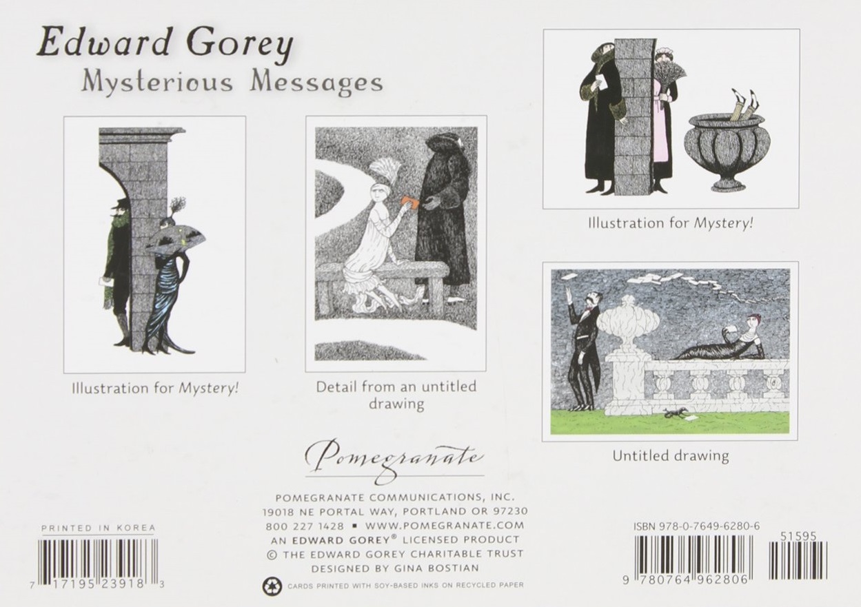 Edward Gorey Mysterious Messages - Boxed Notecards | Pomegranate