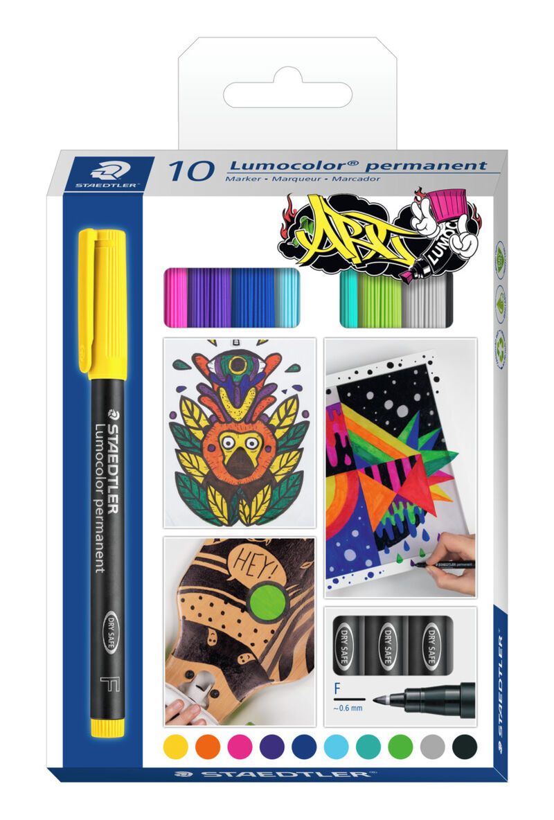 Set 10 carioci F - Permanent Universal - Lumocolor | Staedtler - 4 | YEO