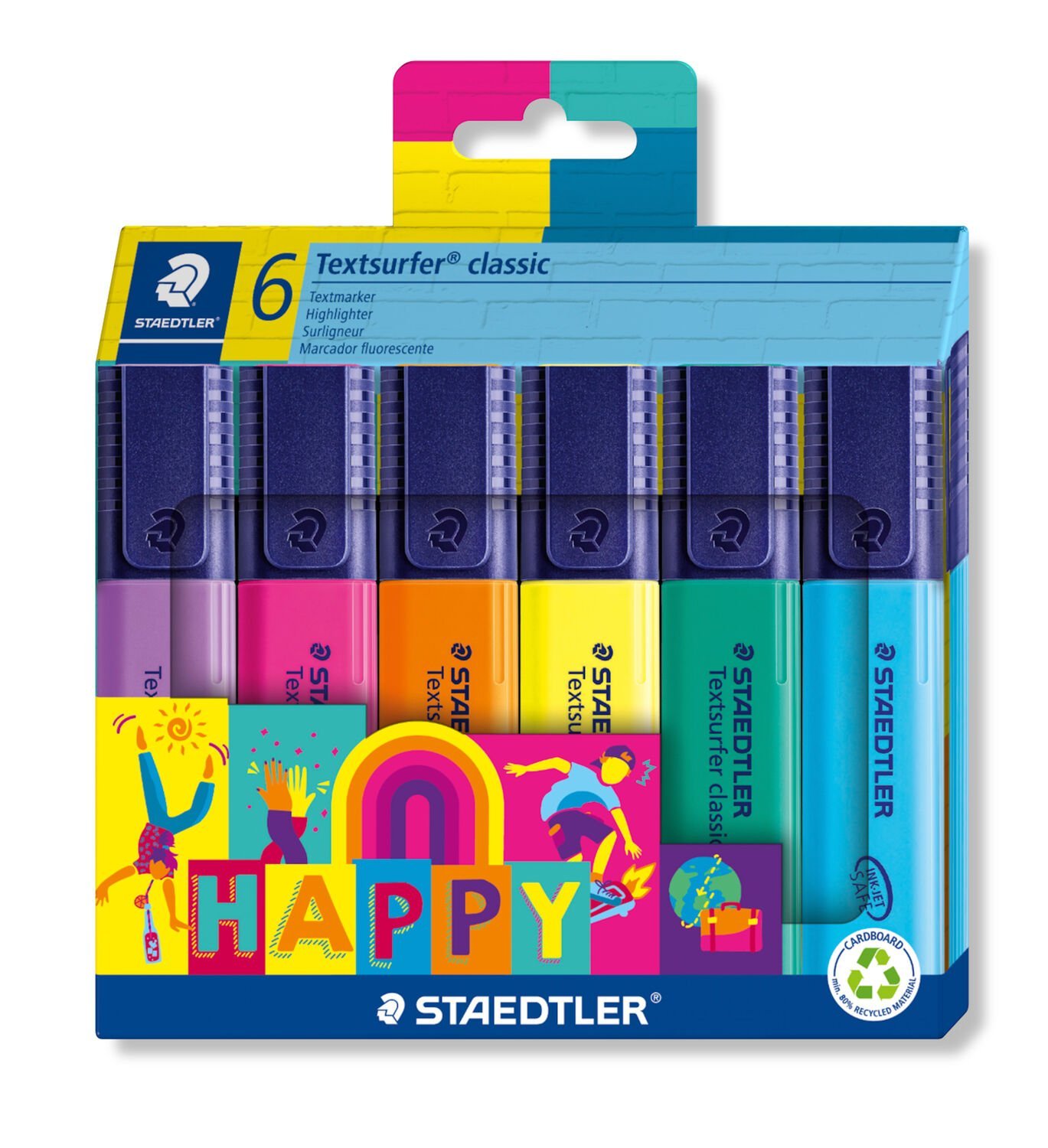 Set 6 markere - Highlighter Textsurfer - Happy Colours | Staedtler