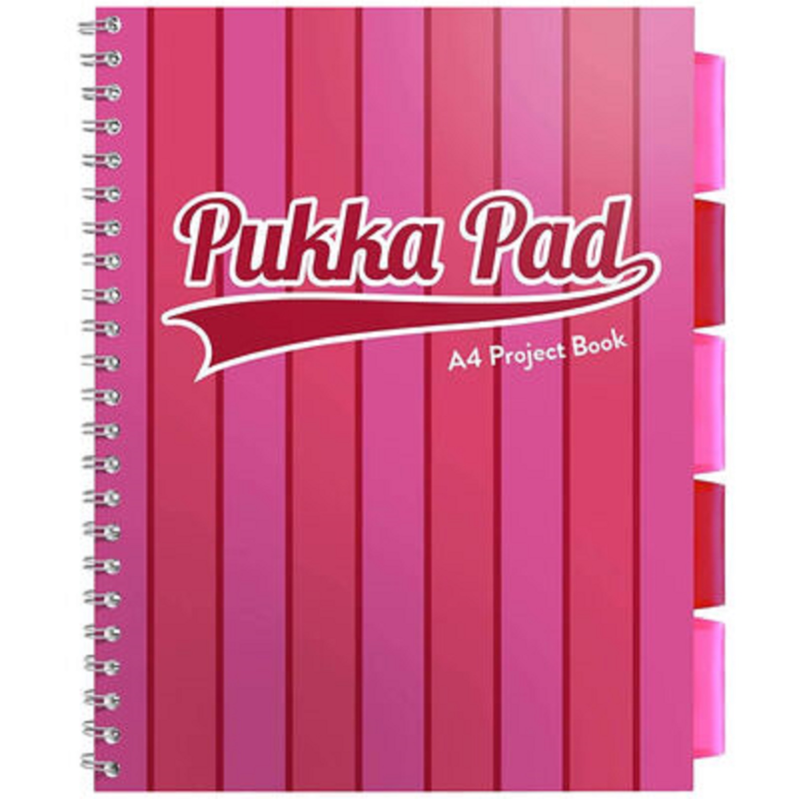 Caiet A4, dictando, cu spirala si separatoare - Project Book - Roz | Pukka Pad