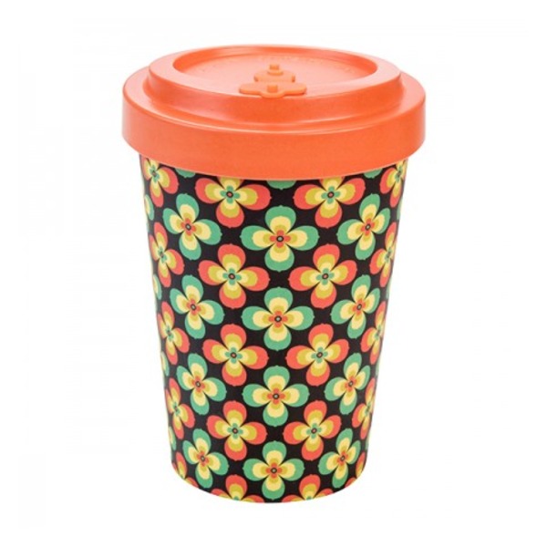 Cana de voiaj - Retro Flowers Orange