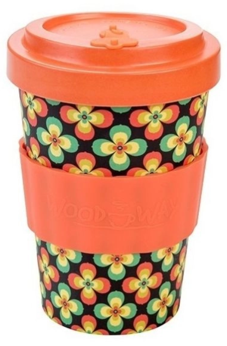 Cana de voiaj - Medium - Retro Flowers - Orange | Woodway