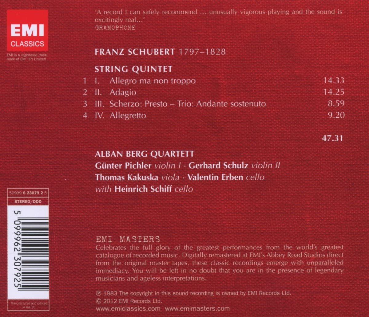 Schubert: String Quintet | Franz Schubert, Alban Berg Quartett , Heinrich Schiff