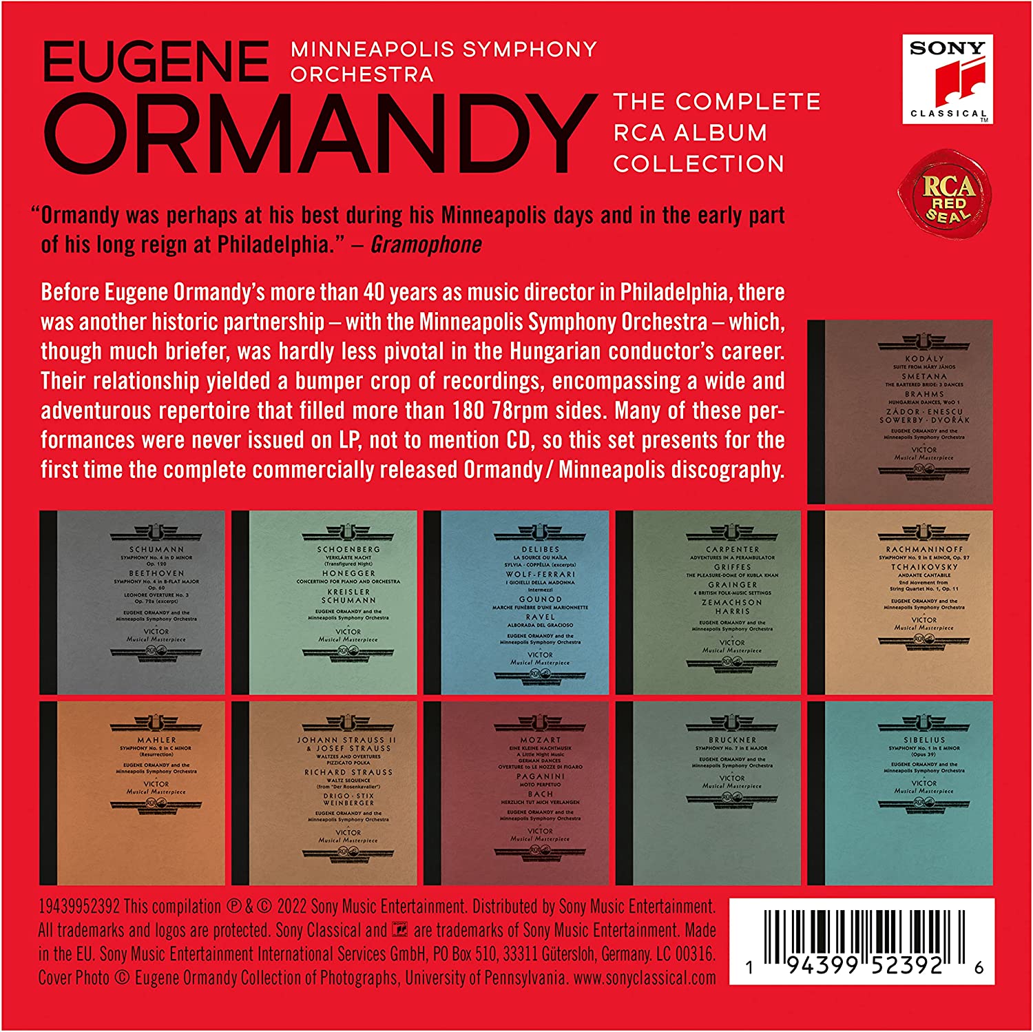 Eugene Ormandy Conducts The Minneapolis Symphony Orchestra - The Complete Rca Album Collection (11CD Box Set) | Eugene Ormandy, Minneapolis Symphony Orchestra