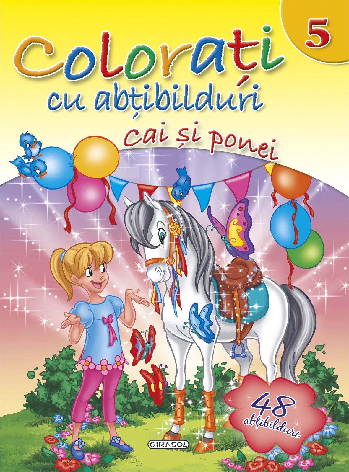 Colorati cu abtibilduri 5 – Cai si ponei (48 abtibilduri) | carturesti.ro imagine 2022