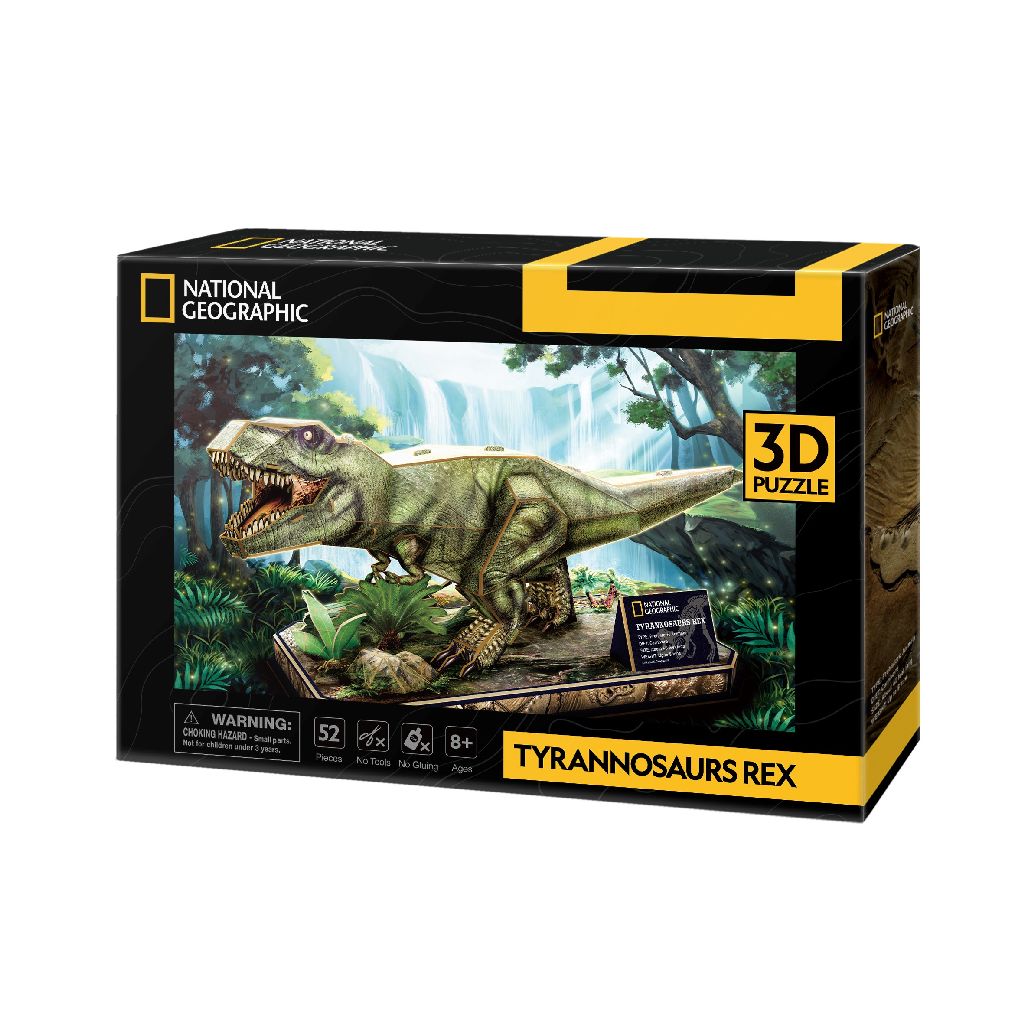 Puzzle 3D - Tyrannosaurus Rex, 52 piese | CubicFun - 1