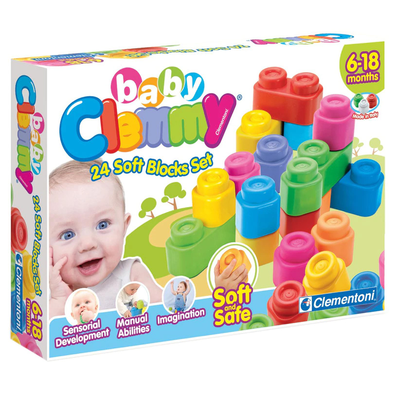 Jucarie bebelusi - Baby Clemmy - 24 Soft Blocks Set | Clementoni