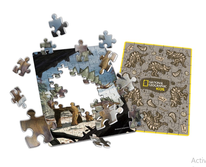 Puzzle 63 piese - National Geographic Kids - Stegosaurus | CubicFun - 1