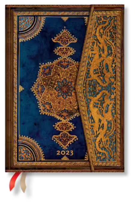 Agenda 2023 - 12-Month - Midi, Horizontal, Week-at-a-Time, Wrap - Safavid Indigo | Paperblanks