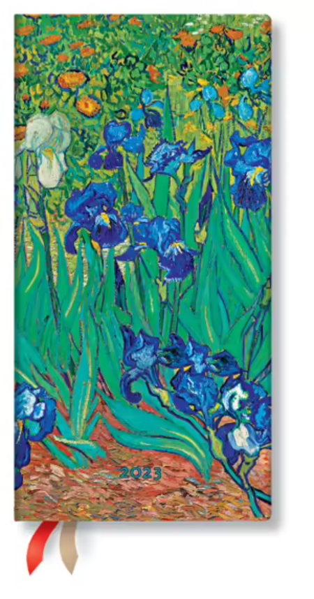 Agenda 2023 - 12-Month - Slim, Horizontal, Week-at-a-Time - Van Gogh\'s Irises | Paperblanks