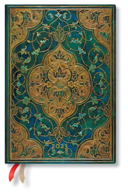 Agenda 2023 - 12-Month - Midi, Vertical, Week-at-a-Time - Turquoise Chronicles | Paperblanks