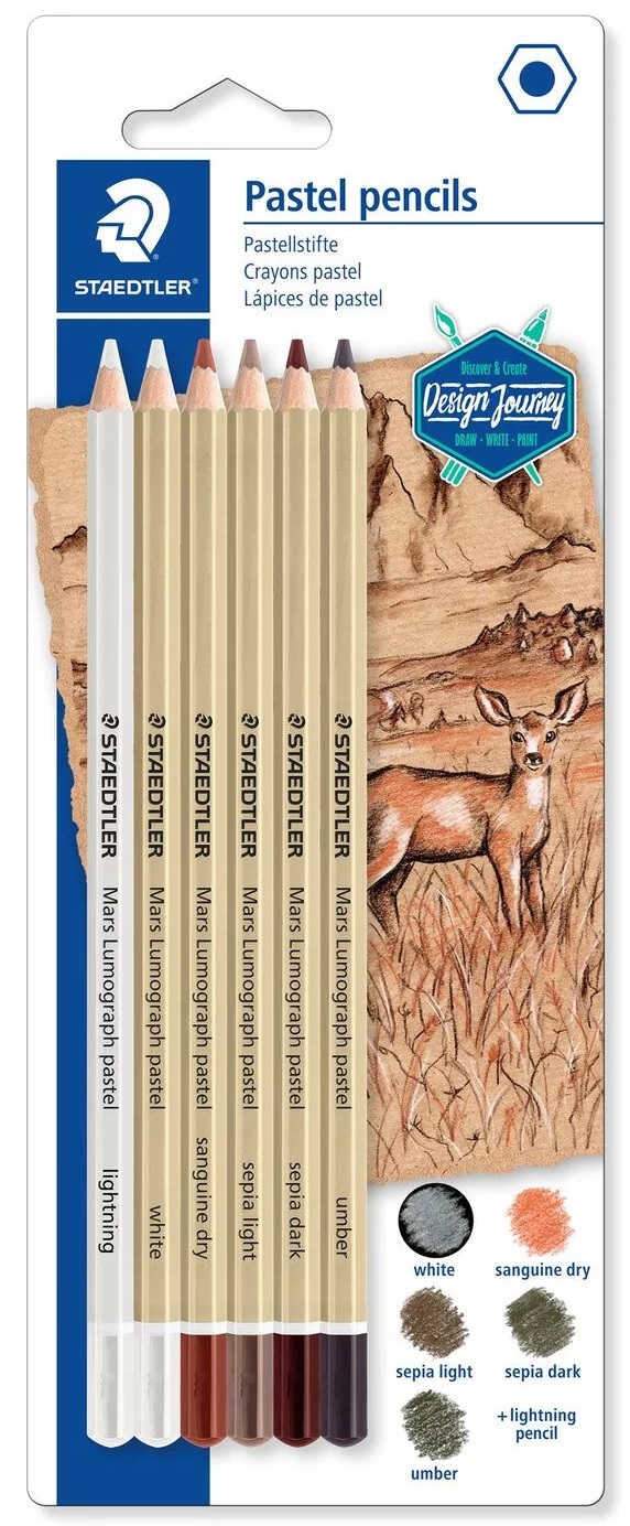 Set 6 creioane colorate - Mars Lumograph Pastel 100 | Staedtler