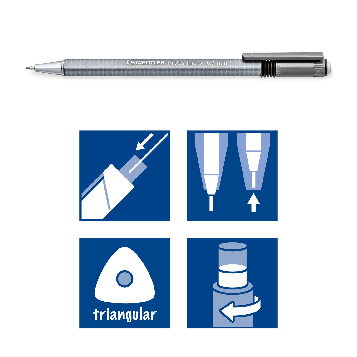 Creion mecanic + mine 0.7 mm Triplus Micro 774 | Staedtler - 3 | YEO