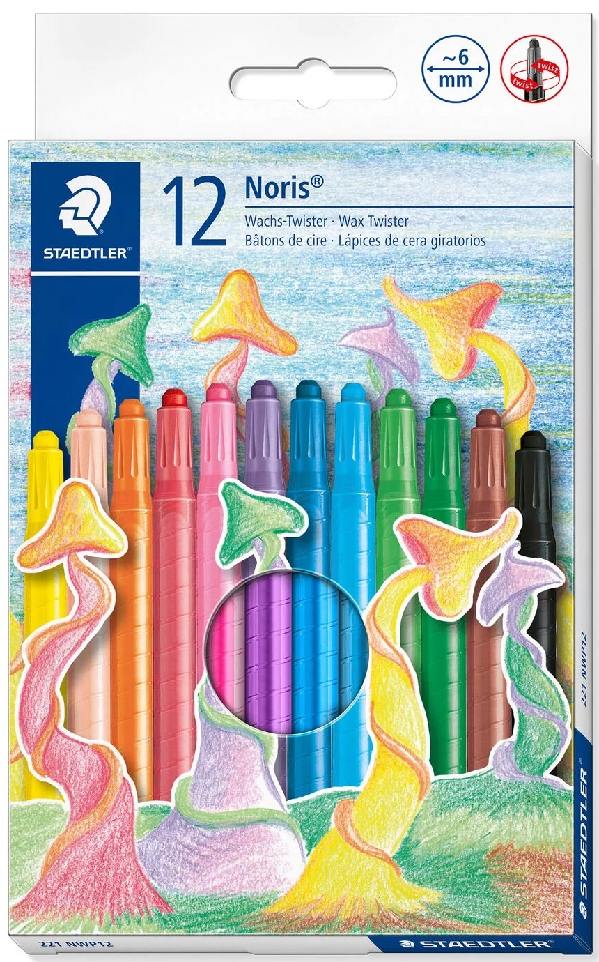 Set 12 creioane colorate cerate - Noris Twister | Staedtler - 5 | YEO