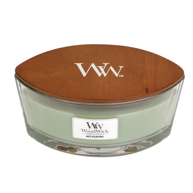 Lumanare parfumata - Ellipse White Willow Moss | WoodWick - 1 | YEO