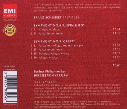Schubert: Symphonies 8 \'Unfinished\' & 9 \'Great\' | Franz Schubert, Herbert von Karajan, Berliner Philharmoniker