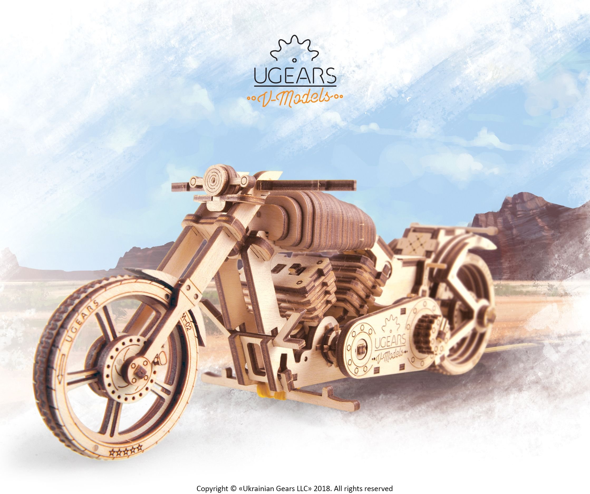 Puzzle 3D - Motocicleta VM-02 | Ugears - 9
