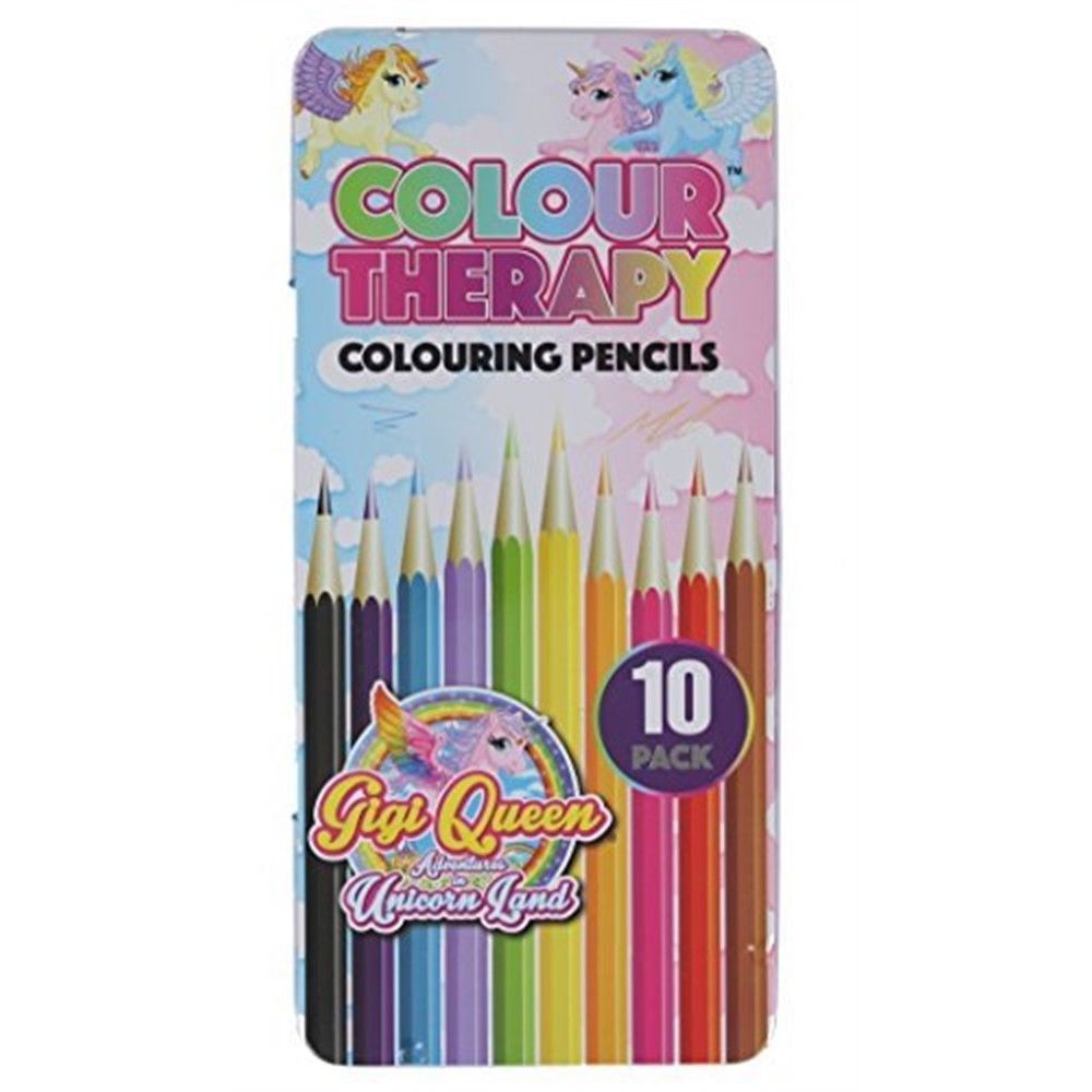 Set Creioane in cutie metalica 10 culori - Color Therapy Unicorn | Mediadocs