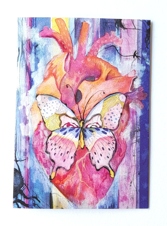 Felicitare - Inima cu fluture | Ana-Maria Galeteanu Ilustrator