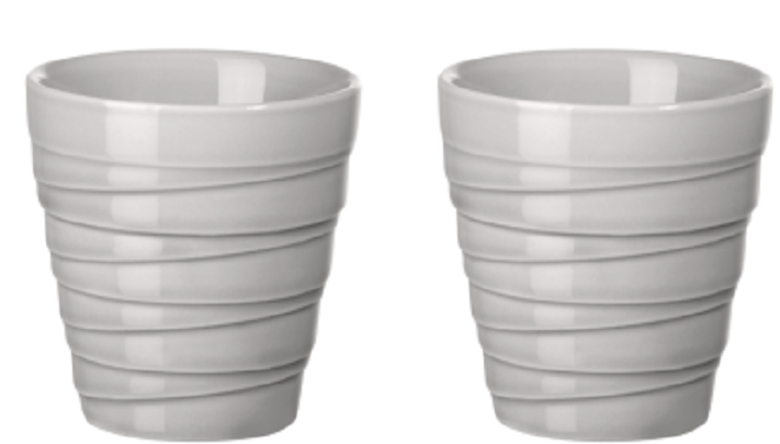 Set 2 Cesti - Set of 2 thermal mugs espresso twisted, grey | Asa Selection