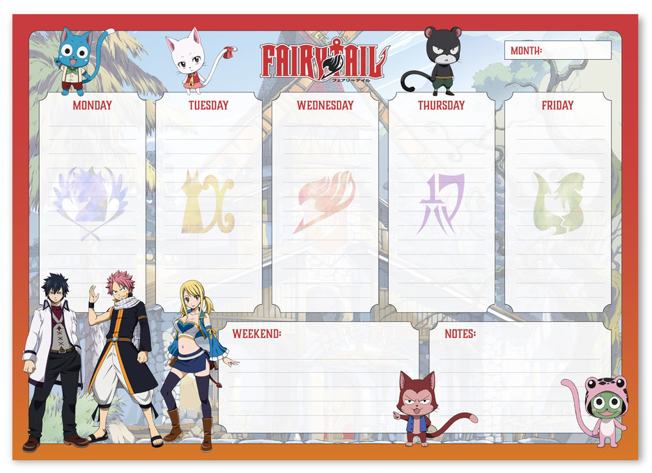 Planner saptamanal - Fairy Tail | Grupo Erik