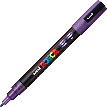 Marker Posca 0.9 - 1.3 mm - Violet cu Sclipici | Uni