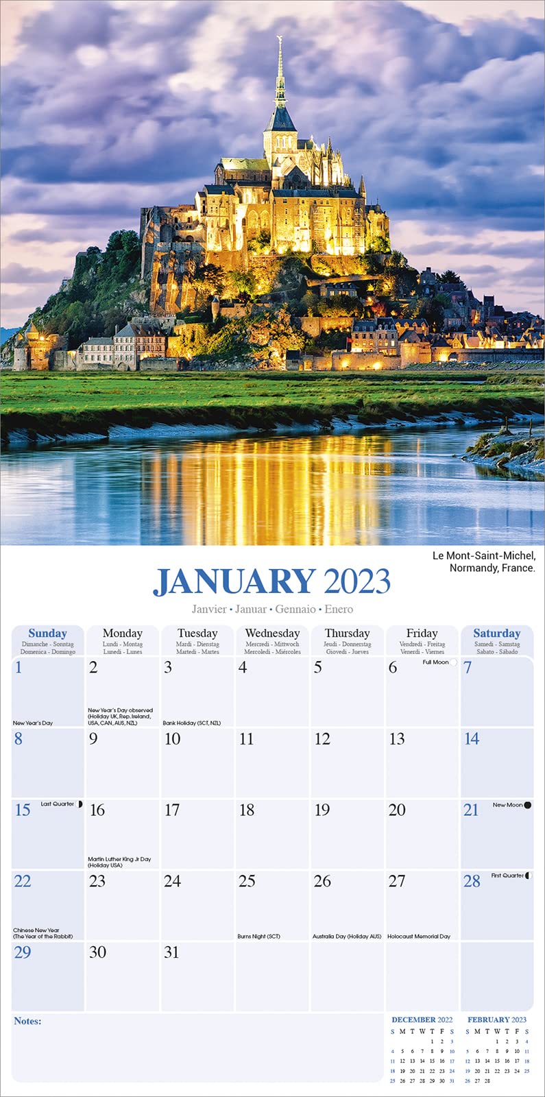 Calendar de perete 2023 - Square - Castles | Avonside Publishing Ltd - 1 | YEO