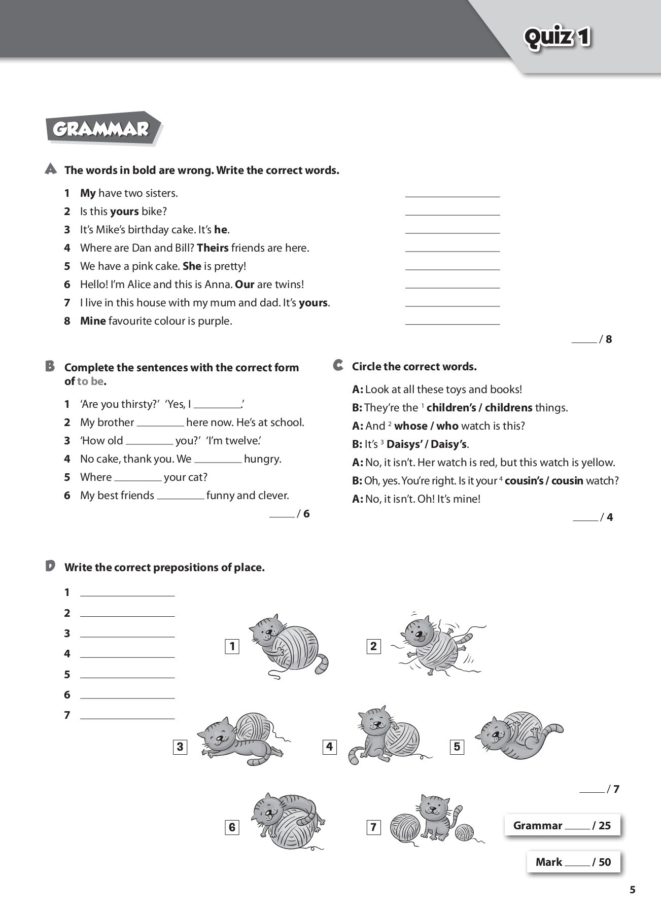 Amazing English 1. Test Book (without Answer Key) | Cindy Lee - 2 | YEO