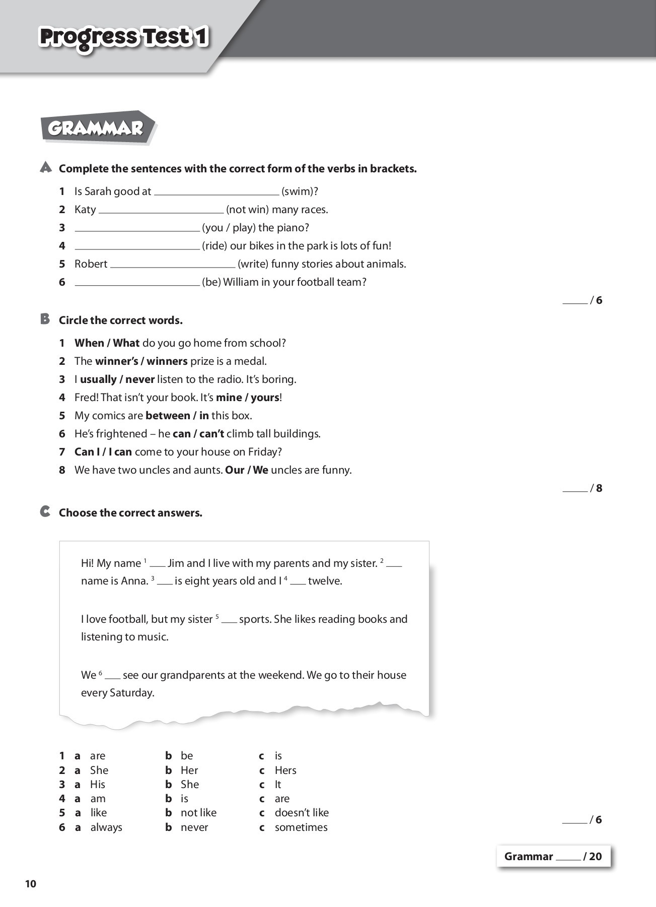 Amazing English 1. Test Book (without Answer Key) | Cindy Lee - 4 | YEO