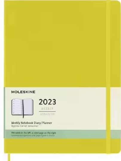 Agenda Moleskine 2023 - 12M, Weekly Notebook Diary/ Planner, Extra Large, Hardcover - Hay Yellow | Moleskine