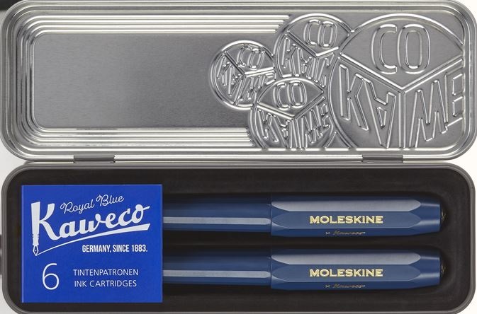 Set Stilou Moleskine - Kaweco, Fountain Pen and Ballpen Set, Blue - 2 buc | Moleskine