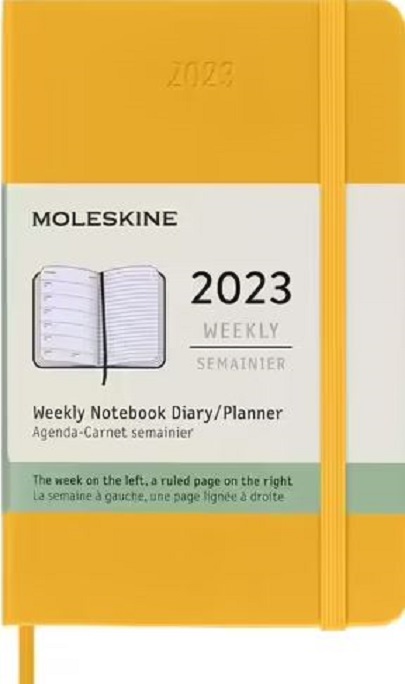 Agenda Moleskine 2023 - 12M, Weekly Notebook Diary/ Planner, Pocket, Hardcover - Orange Yellow | Moleskine