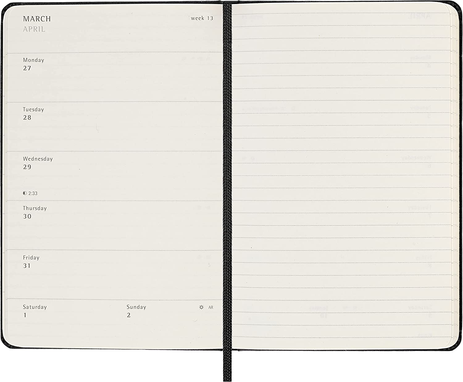 Agenda Moleskine 2023 - 12M, Weekly Notebook Diary/ Planner, Pocket, Hardcover - Black | Moleskine - 2 | YEO