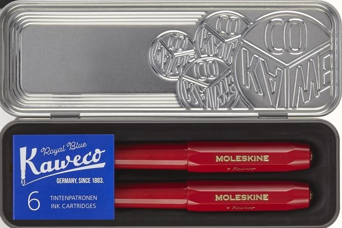 Set Stilou Moleskine - Kaweco, Fountain Pen and Ballpen Set, Red - 2 buc | Moleskine - 2 | YEO