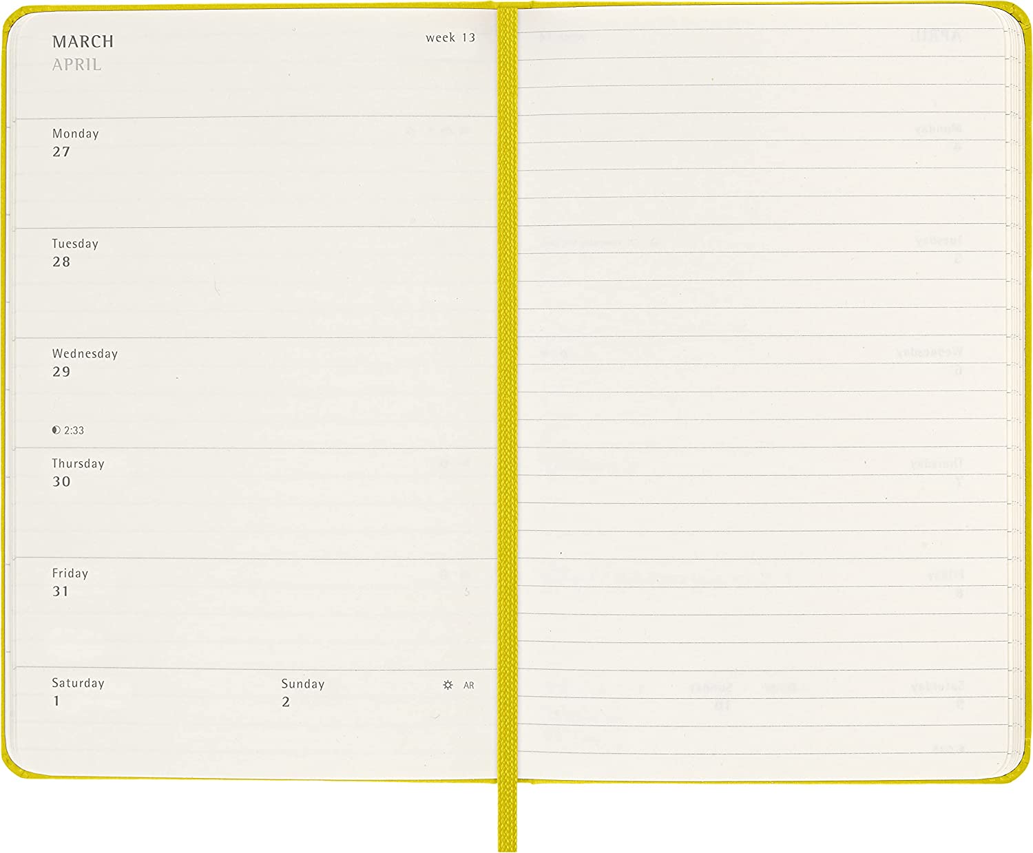 Agenda 2023 - 12-Months Weekly Planner - Pocket, Hard Cover - Hay Yellow | Moleskine - 2 | YEO