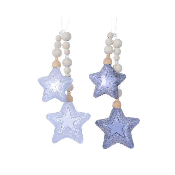 Decoratiune pentru brad - Double Star Hanger - mai multe culori | Kaemingk