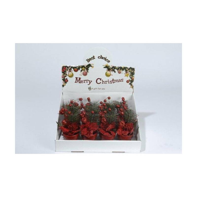 Ghiveci decorativ - Velvet Poinsettia In Flowerpot | Kaemingk - 1 | YEO