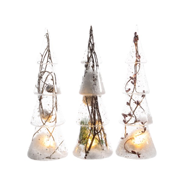 Decoratiune - Glass Tree with LED, Nature - mai multe modele | Kaemingk