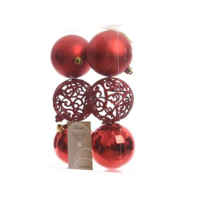 Set 6 globuri decorative - Bauble Christmas Red | Kaemingk